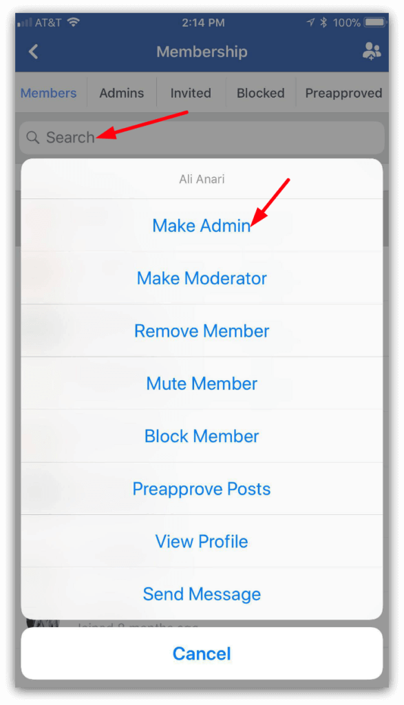 make admin of facebook group
