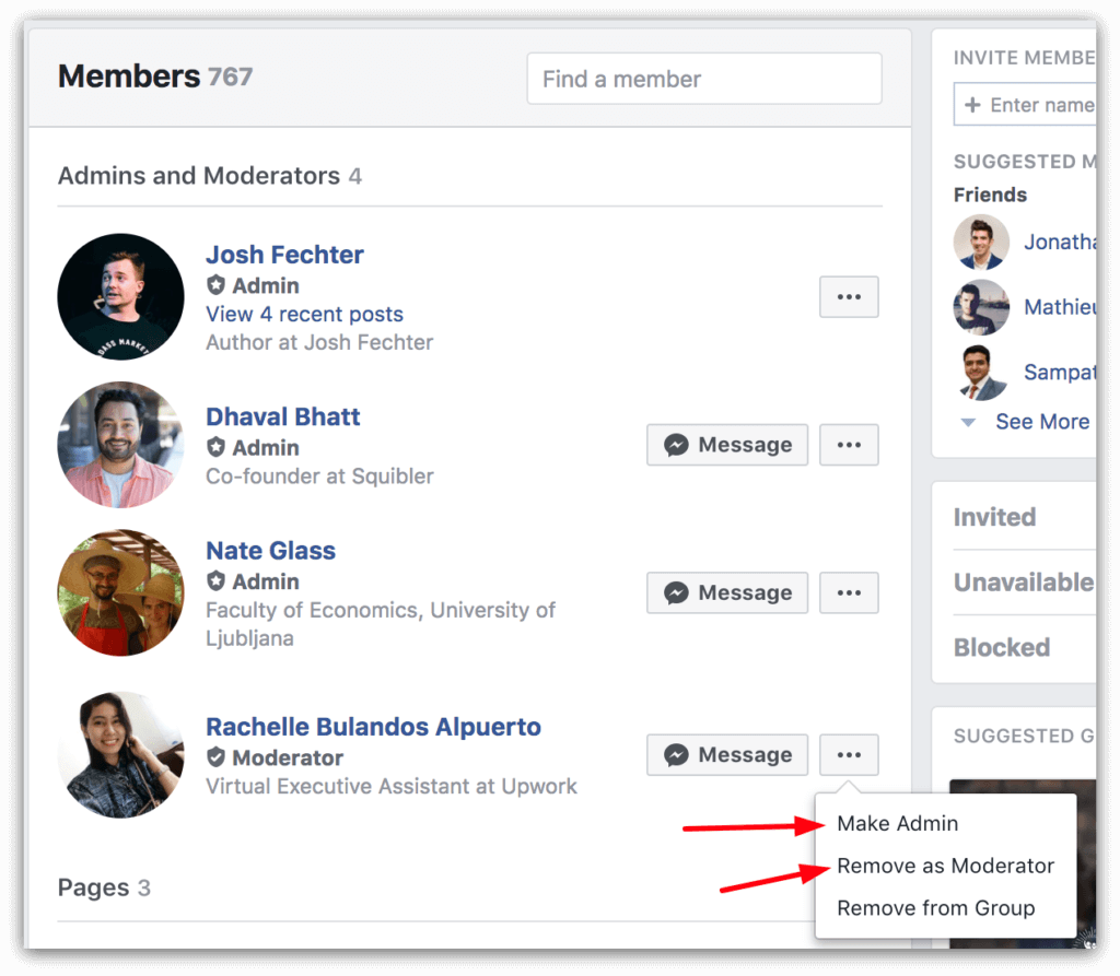 Admin Facebook Group