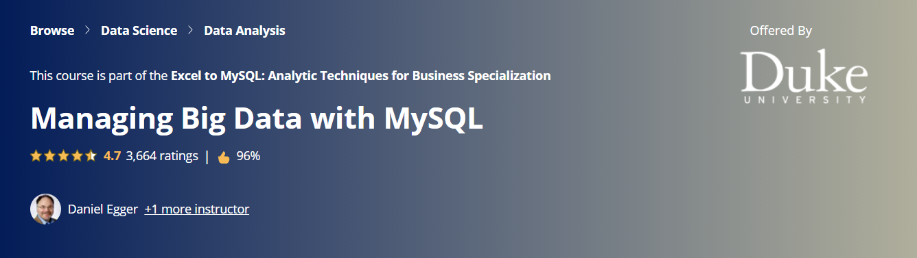 Coursera Managing Big Data with MySQL