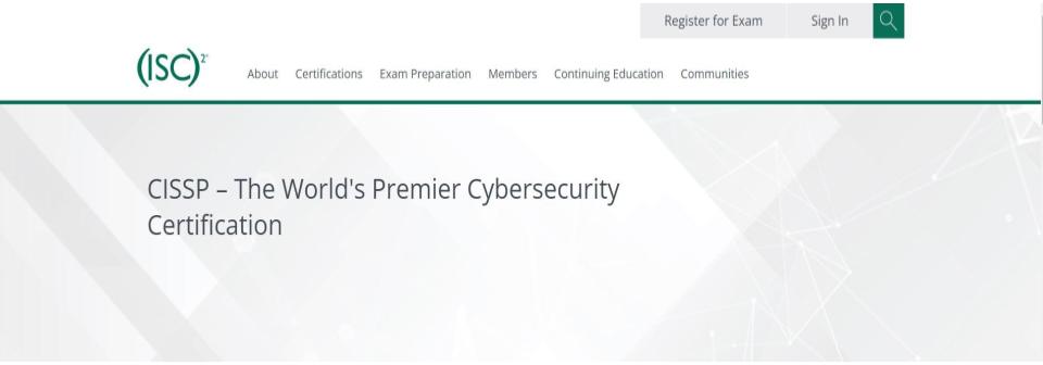 CISSP – The World's Premier Cybersecurity Certification