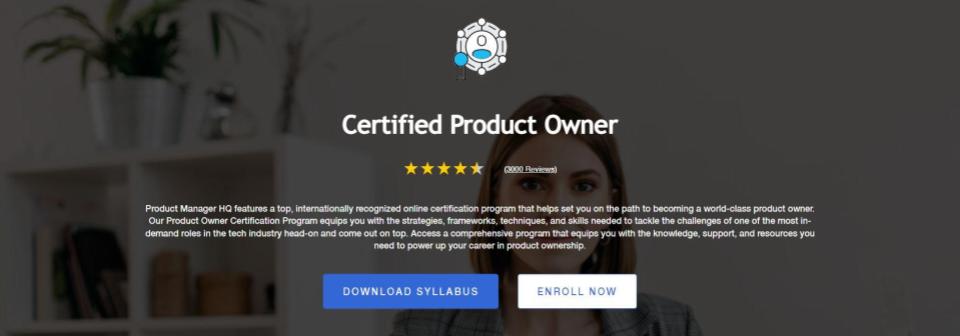 Certified Product Owner by Product Manager HQ