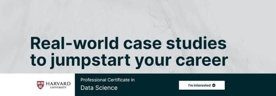 Data Science Professional Certificate by HarvardX
