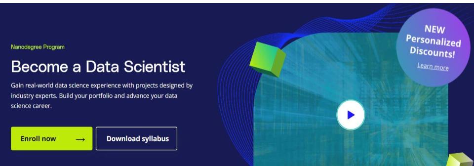 Data Scientist Nanodegree by Udacity