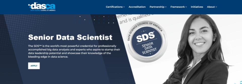 Senior Data Scientist (SDS) by DASCA (Data Science Council of America)