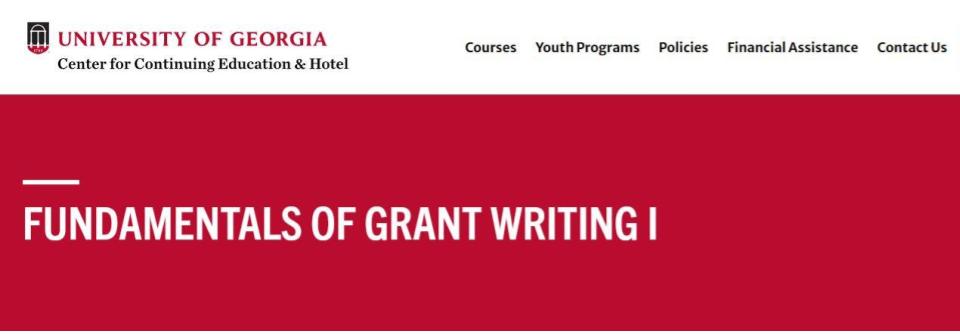 University of Georgia – Fundamentals of Grant Writing