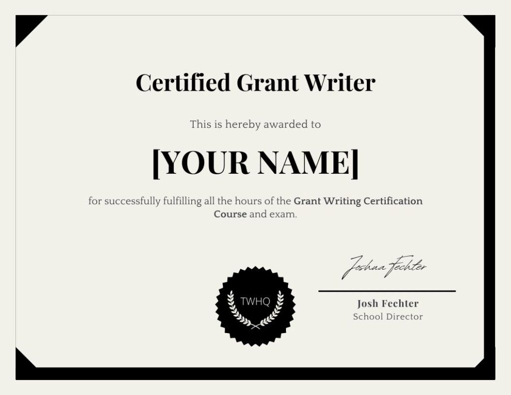 Certified Grant Writer