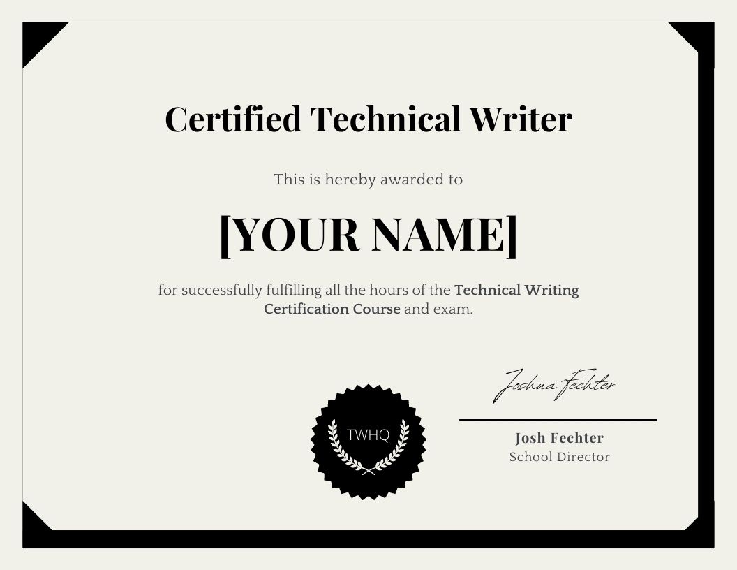Certified Technical Writer