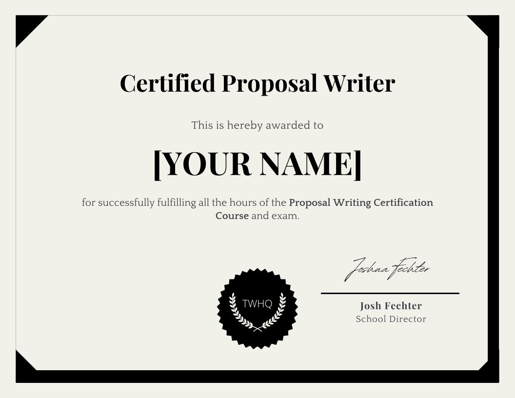 proposal writing certification
