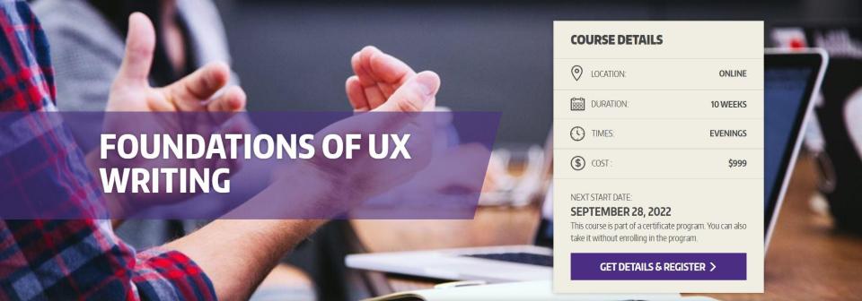 Foundations of UX Writing by University of Washington