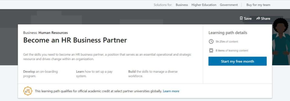 LinkedIn Course HR Business Partner
