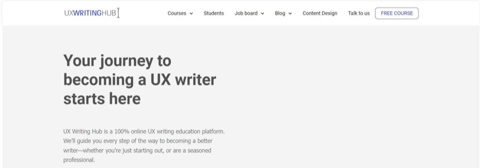 UX Writing Academy by UX Writing Hub